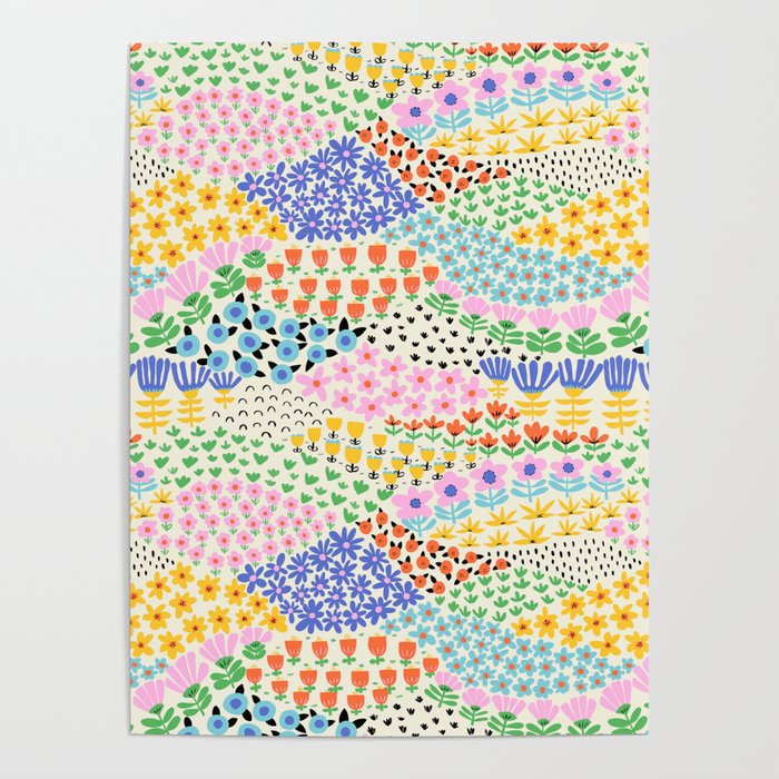 Flower Field Collage Poster Gallery Image 1