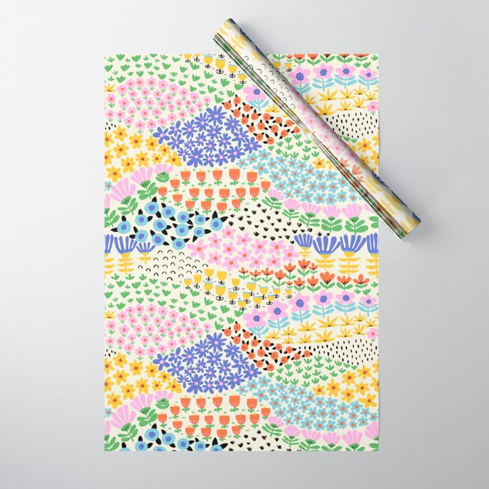 Flower Field Collage Wrapping Paper Gallery Image 1