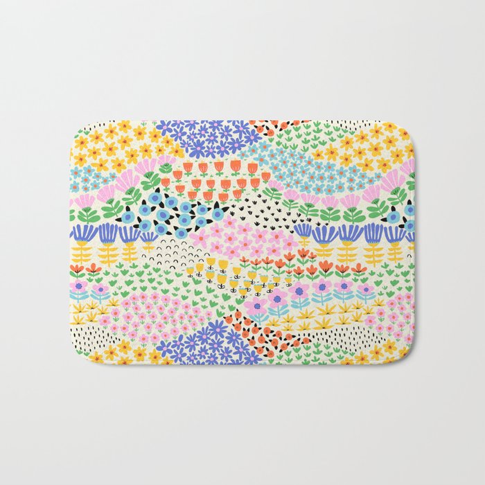 Flower Field Collage Bath Mat Gallery Image 1