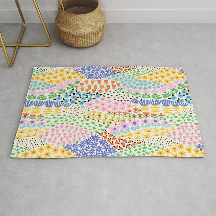 Flower Field Collage Rug Gallery Image 1