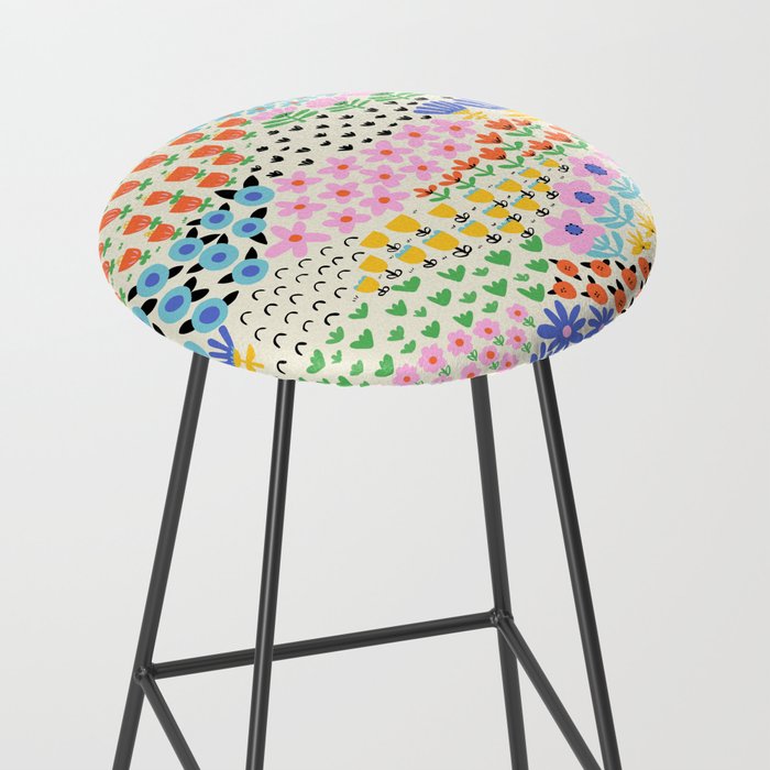 Flower Field Collage Stool Gallery Image 2