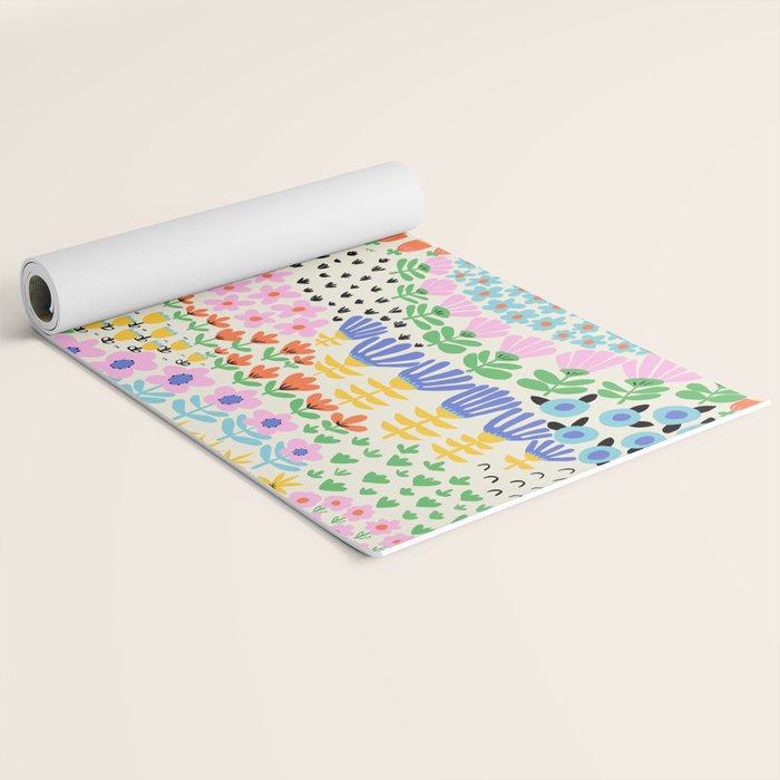 Flower Field Collage Yoga Mat Gallery Image 2