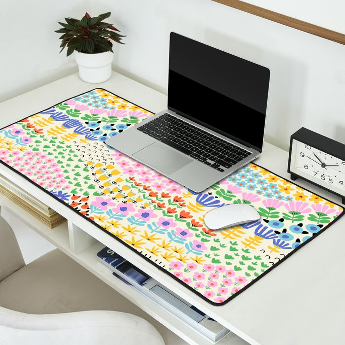 Flower Field Collage Desk Mat Gallery Image 2