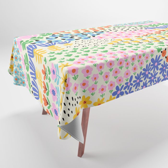 Flower Field Collage Tablecloth Gallery Image 1