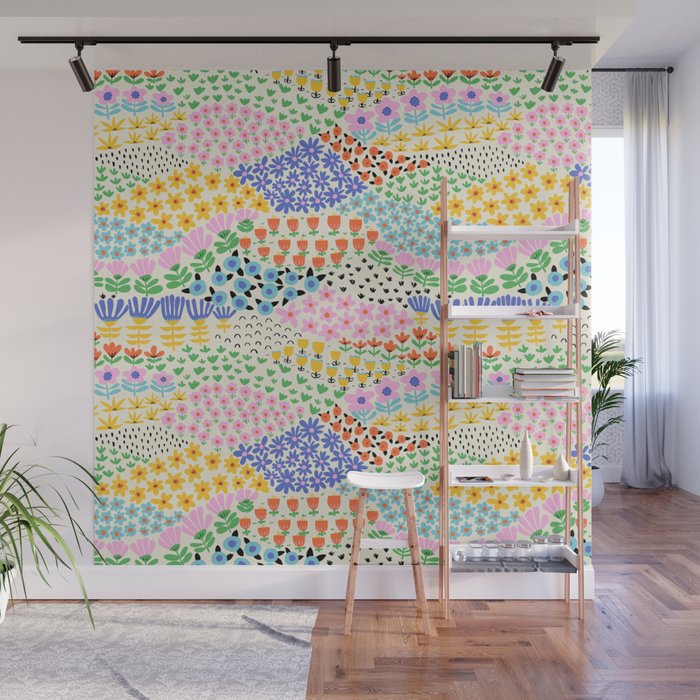 Flower Field Collage Wall Mural Gallery Image 1