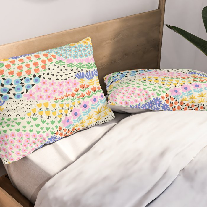 Flower Field Collage Pillow Sham Gallery Image 2