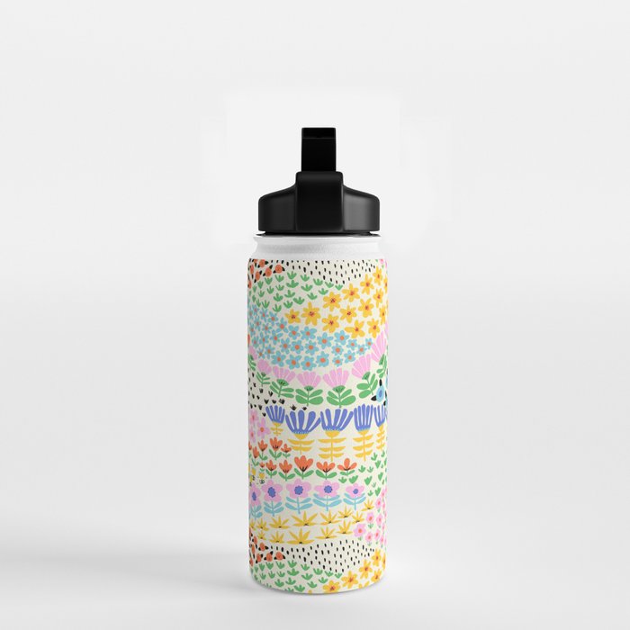 Flower Field Collage Water Bottle Gallery Image 2