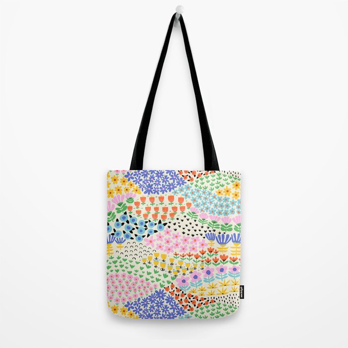 Flower Field Collage Tote Bag Gallery Image 2