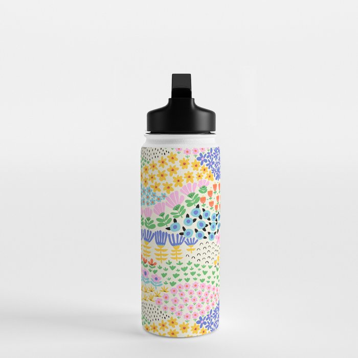 Flower Field Collage Water Bottle Gallery Image 3