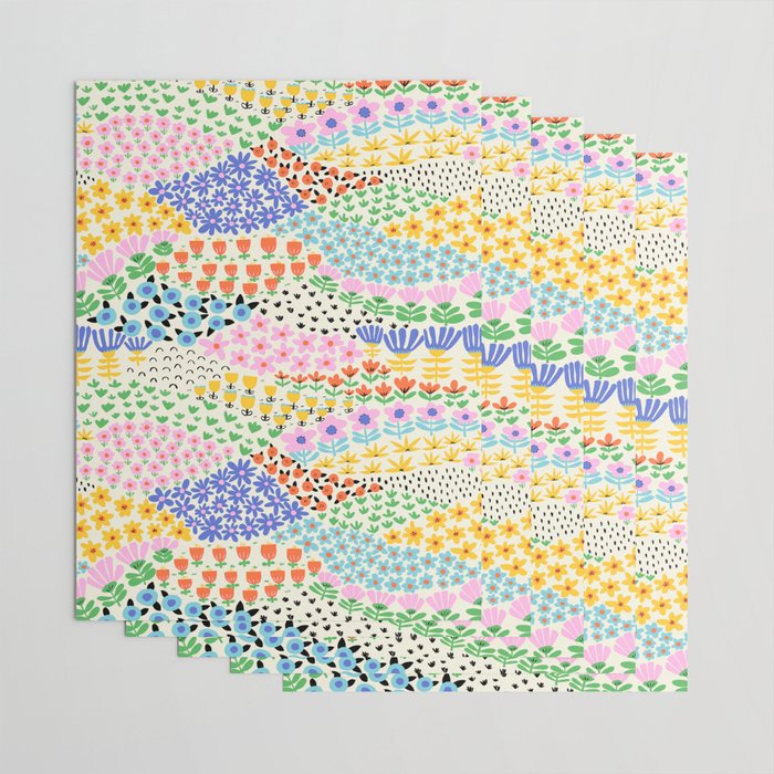 Flower Field Collage Wrapping Paper Gallery Image 3