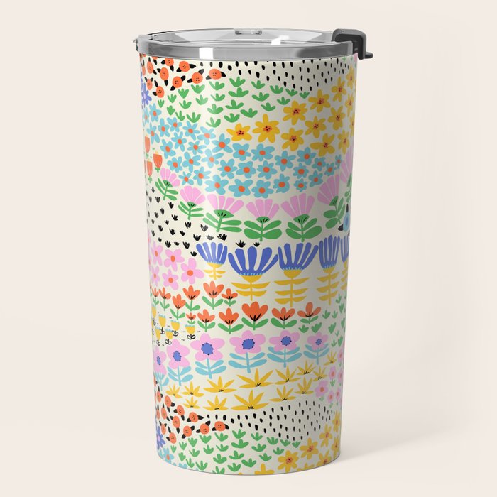 Flower Field Collage Travel Mug Gallery Image 2