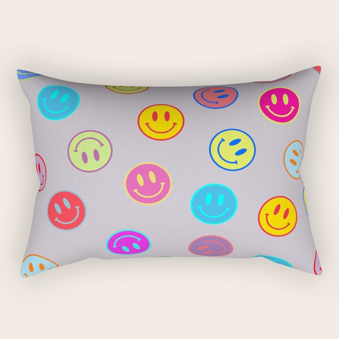 Smileys Obsessed Prpl Rectangular Pillow Gallery Image 2