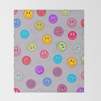 Smileys Obsessed Prpl Throw Blanket Gallery Image 2