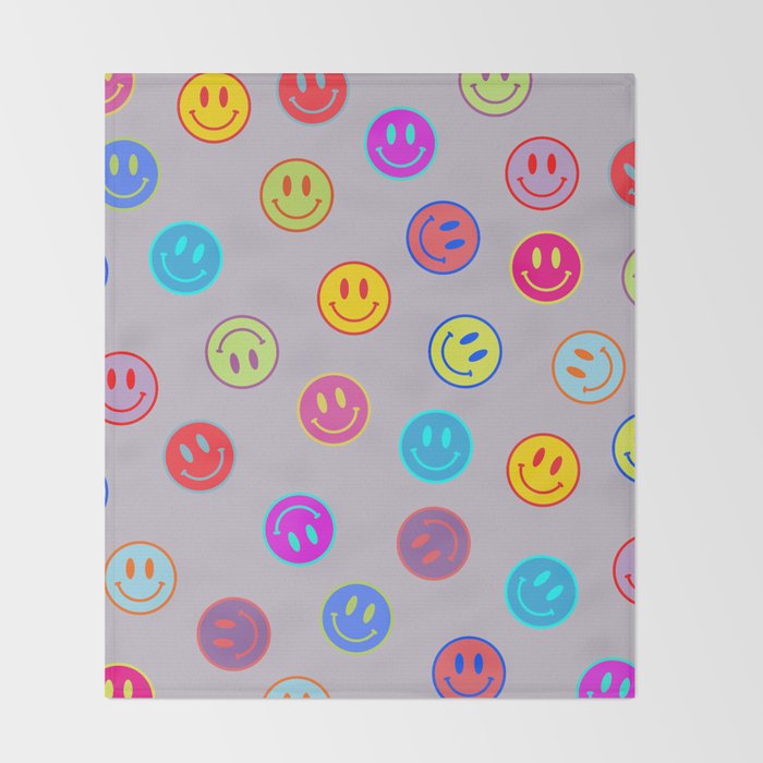 Smileys Obsessed Prpl Throw Blanket Gallery Image 2