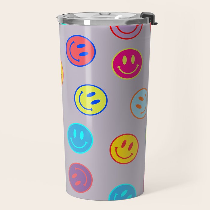 Smileys Obsessed Prpl Travel Mug Gallery Image 2