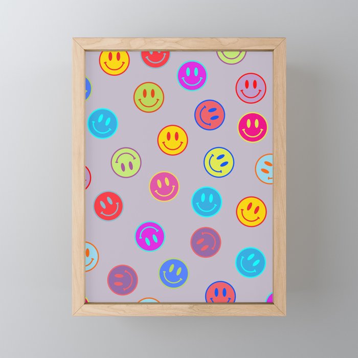 Smileys Obsessed Prpl Mini Art Print Gallery Image 1