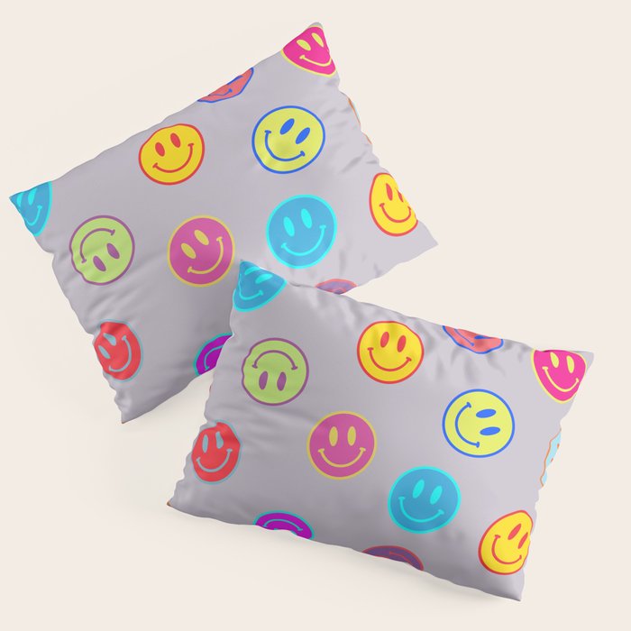 Smileys Obsessed Prpl Pillow Sham Gallery Image 1
