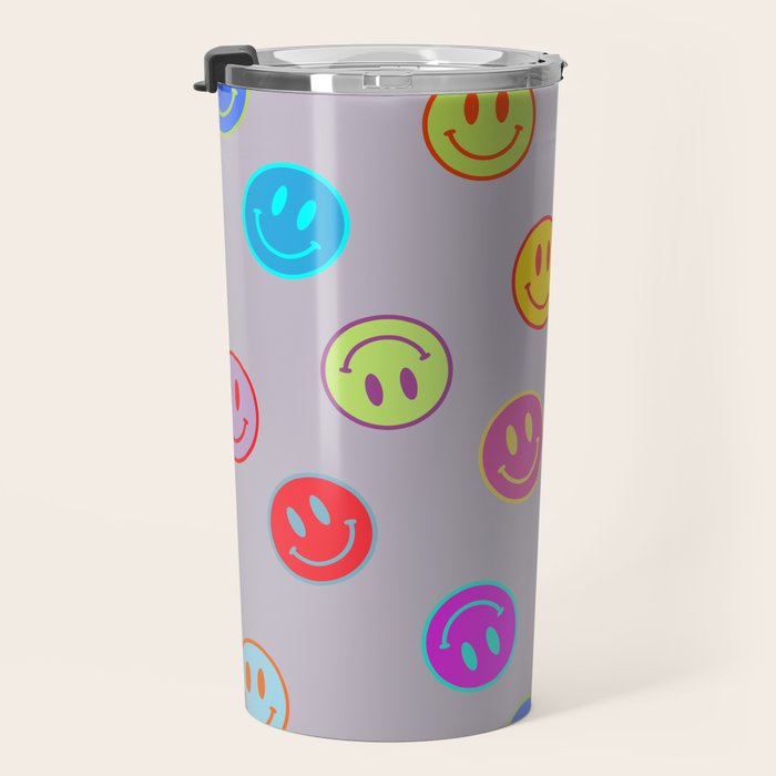 Smileys Obsessed Prpl Travel Mug Gallery Image 3
