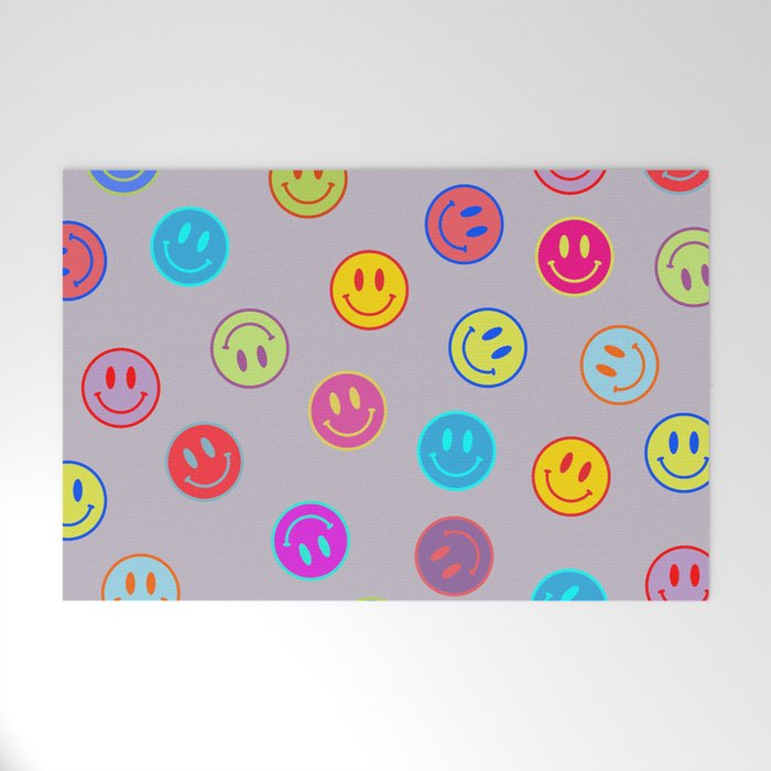 Smileys Obsessed Prpl Welcome Mat Gallery Image 1
