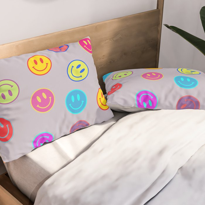 Smileys Obsessed Prpl Pillow Sham Gallery Image 2