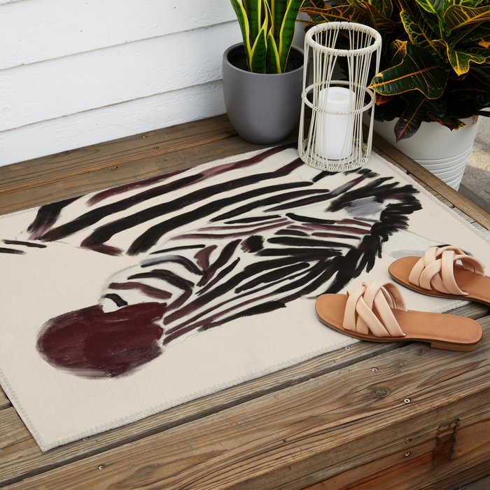 Zebra Outdoor Rug Gallery Image 2