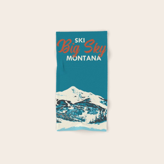 Ski Big Sky Montana Vintage Poster Bath Towel Gallery Image 1