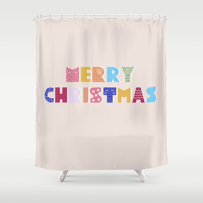 MERRY CHRISTMAS Shower Curtain Gallery Image 1