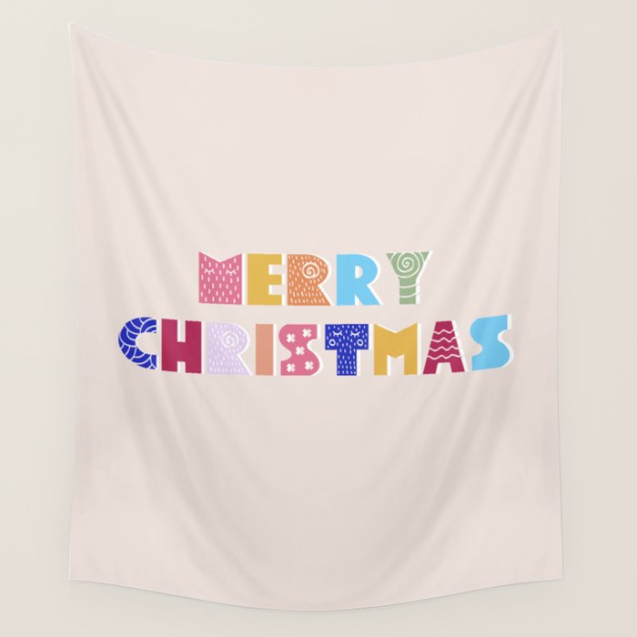 MERRY CHRISTMAS Wall Tapestry Gallery Image 4