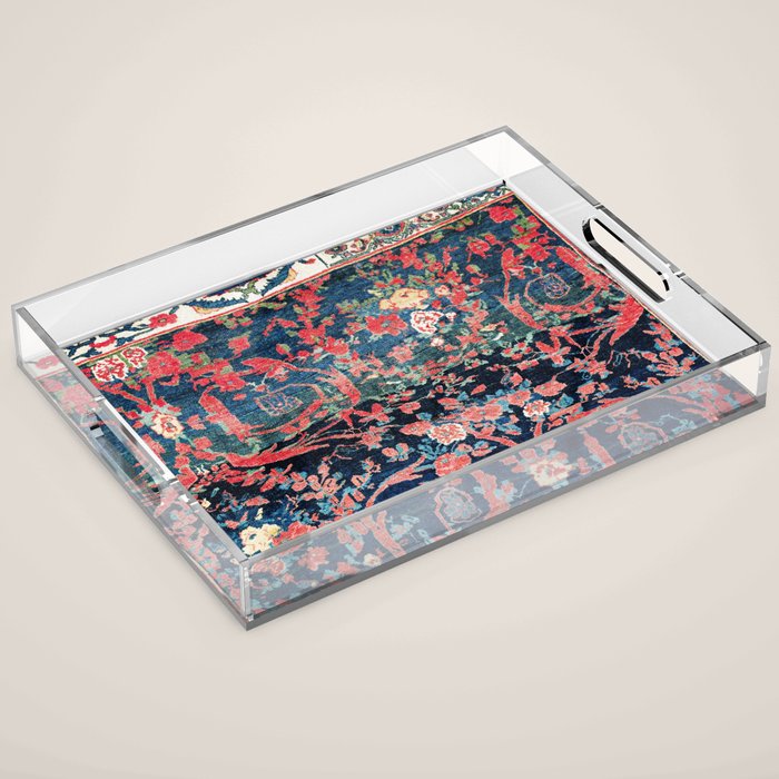 Bijar Vagireh Kurdish Persian Rug Sampler Acrylic Tray Gallery Image 1