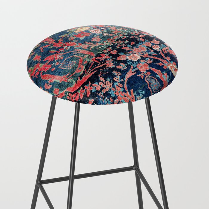 Bijar Vagireh Kurdish Persian Rug Sampler Stool Gallery Image 2