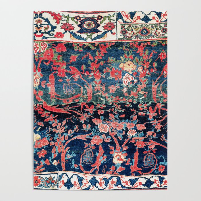 Bijar Vagireh Kurdish Persian Rug Sampler Poster Gallery Image 4
