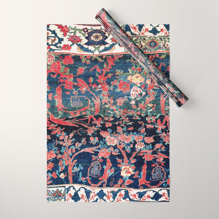 Bijar Vagireh Kurdish Persian Rug Sampler Wrapping Paper Gallery Image 1