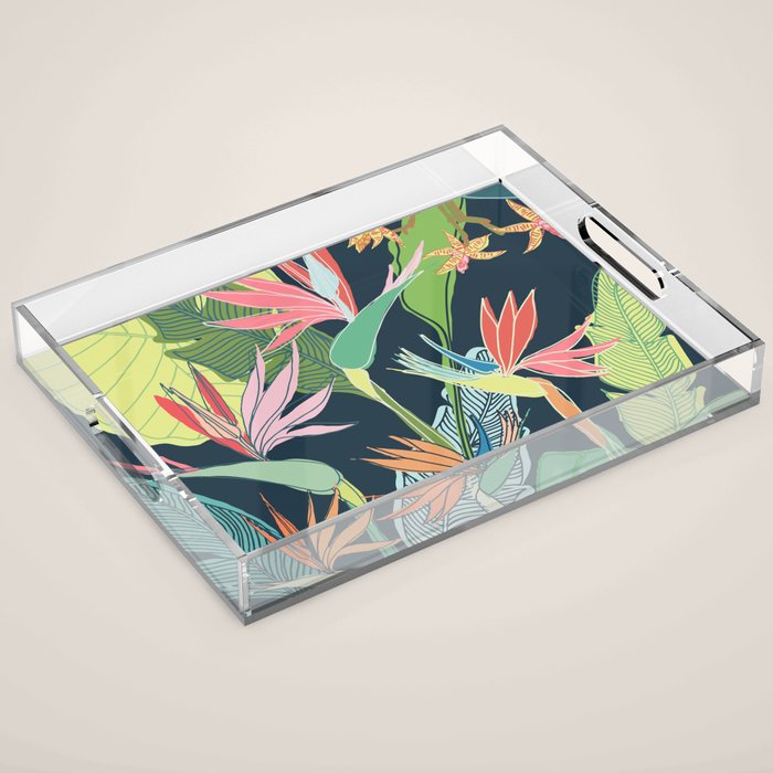 Tropical Bird of Paradise Acrylic Tray Gallery Image 1
