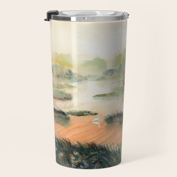 Egret On The Marsh Travel Mug Gallery Image 3