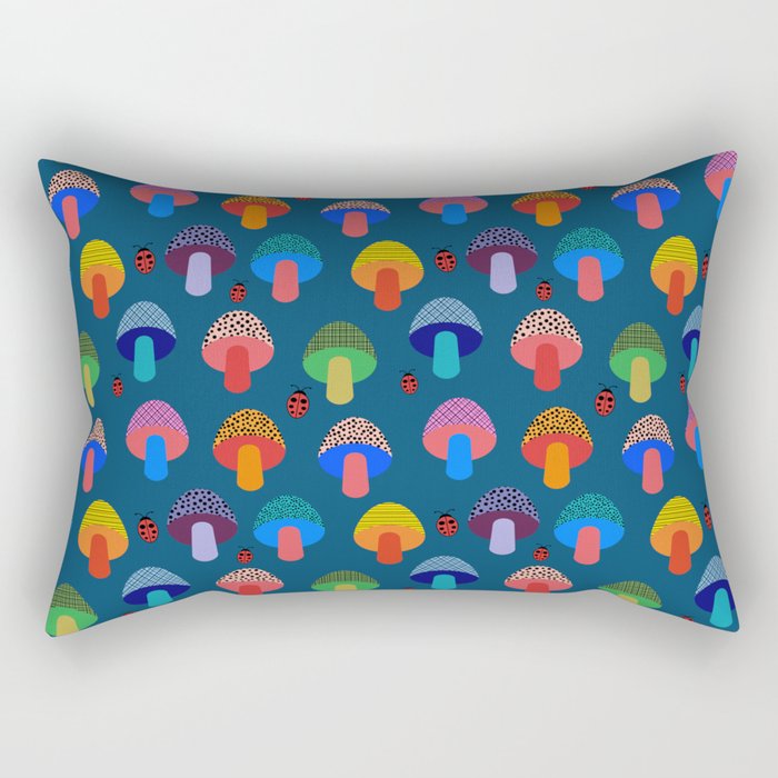 Mod Mushrooms Rectangular Pillow Gallery Image 1