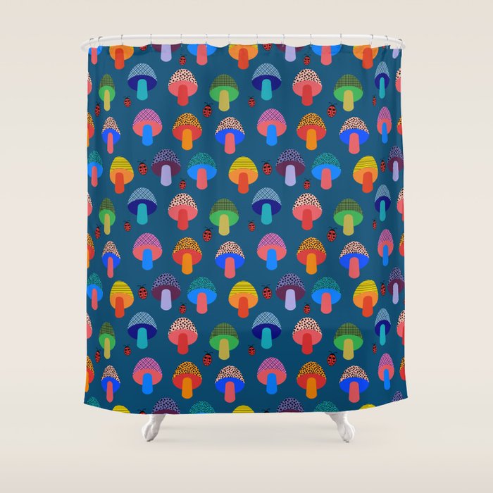 Mod Mushrooms Shower Curtain Gallery Image 1