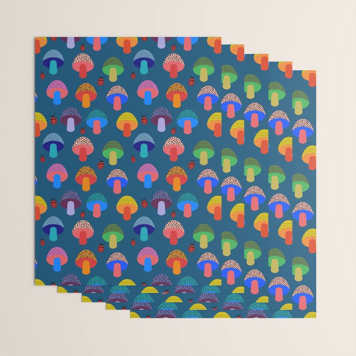 Mod Mushrooms Wrapping Paper Gallery Image 3