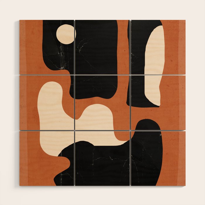 Modern Abstract Minimal Shapes 108 Wood Wall Art Gallery Image 1