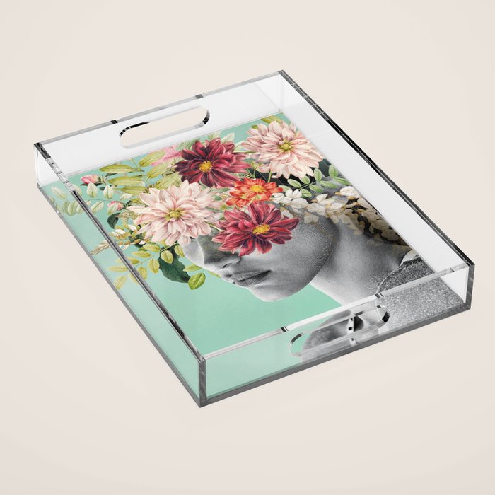 WOMAN WITH FLOWERS 12 Acrylic Tray Gallery Image 1