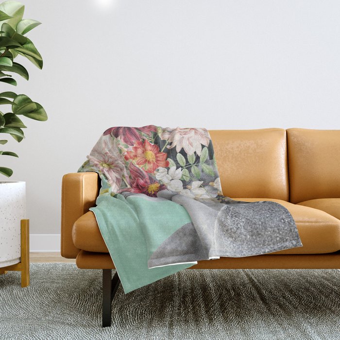 WOMAN WITH FLOWERS 12 Throw Blanket Gallery Image 1