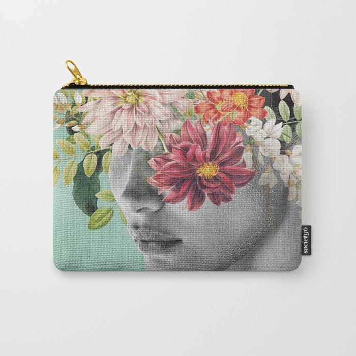 WOMAN WITH FLOWERS 12 Carry All Pouch Gallery Image 1