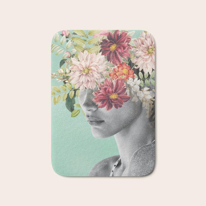 WOMAN WITH FLOWERS 12 Bath Mat Gallery Image 1