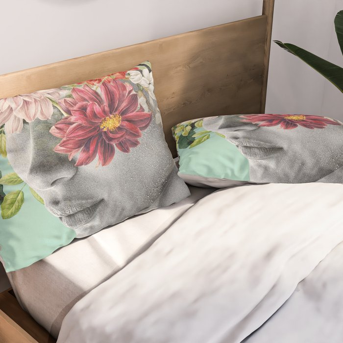 WOMAN WITH FLOWERS 12 Pillow Sham Gallery Image 2