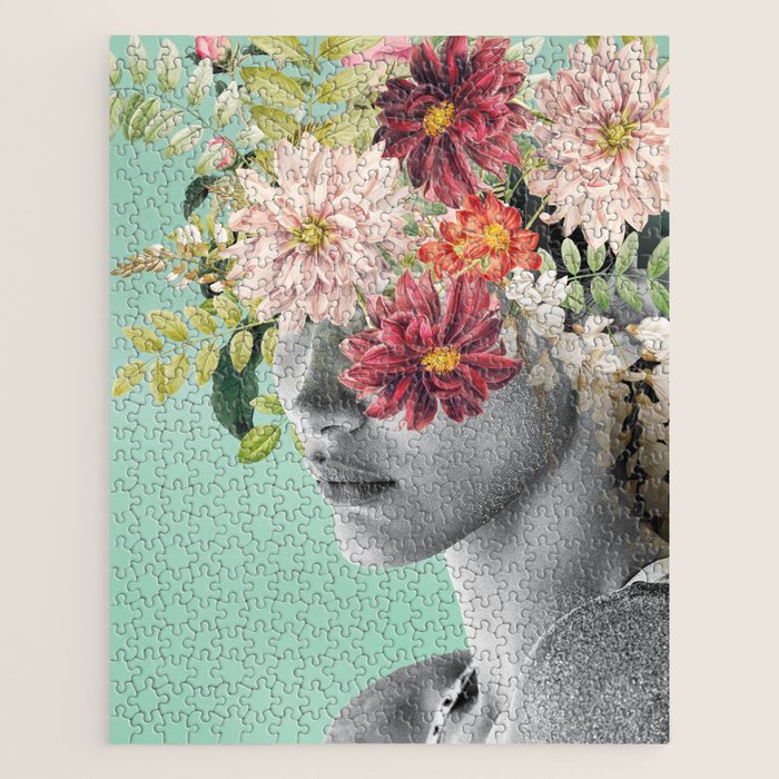 WOMAN WITH FLOWERS 12 Jigsaw Puzzle Gallery Image 1