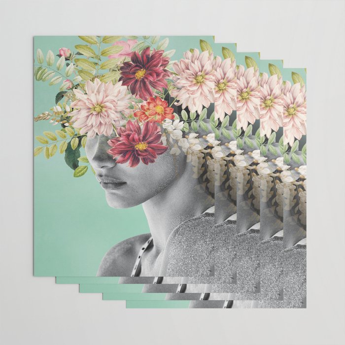 WOMAN WITH FLOWERS 12 Wrapping Paper Gallery Image 3