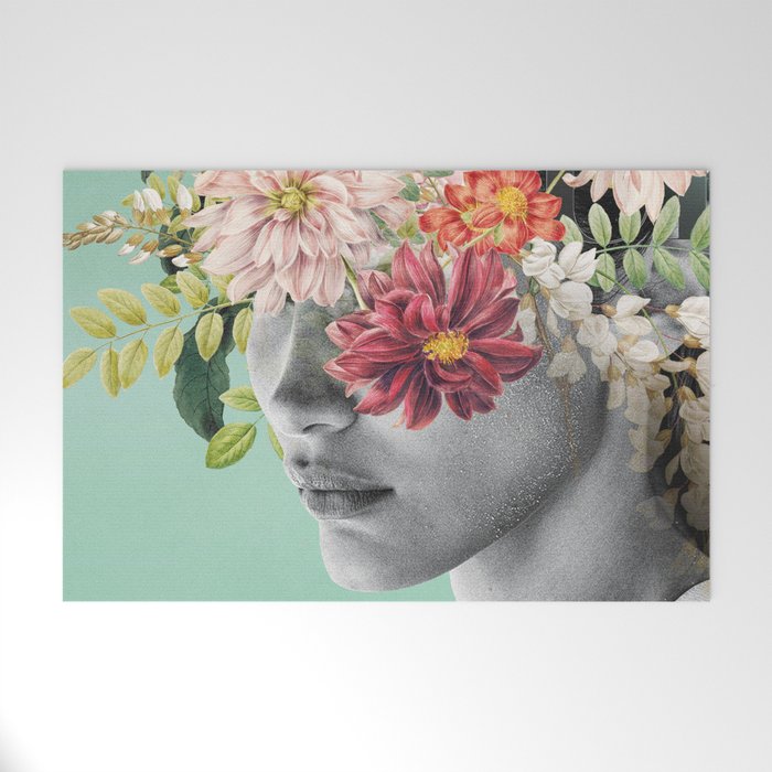 WOMAN WITH FLOWERS 12 Welcome Mat Gallery Image 1