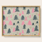 Christmas Trees - Emerald & Pink Serving Tray Gallery Image 1
