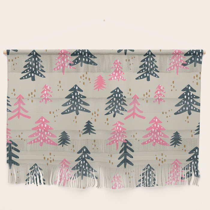 Christmas Trees - Emerald & Pink Wall Hanging Gallery Image 1