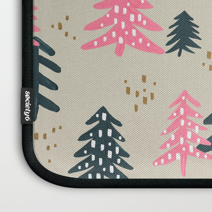 Christmas Trees - Emerald & Pink Laptop Sleeve Gallery Image 3
