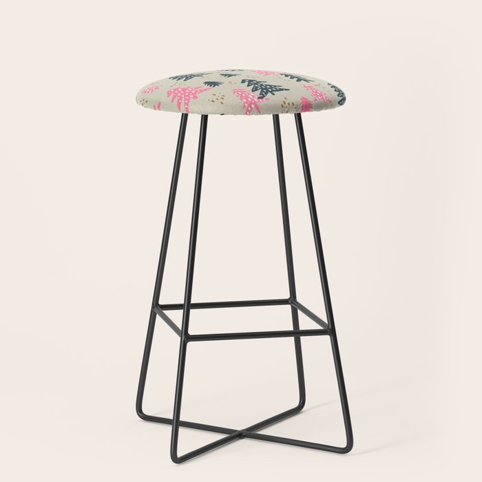 Christmas Trees - Emerald & Pink Stool Gallery Image 1